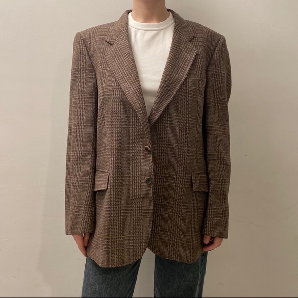 Vintage Wool Houndstooth Blazer - Picture 3 of 7